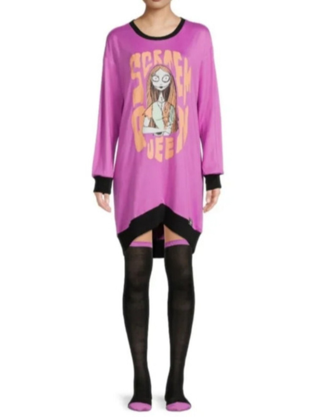 Disney Women's Size 0/2 XS NWT 2pc Set Sleepwear Long Shirt & Knee High Socks